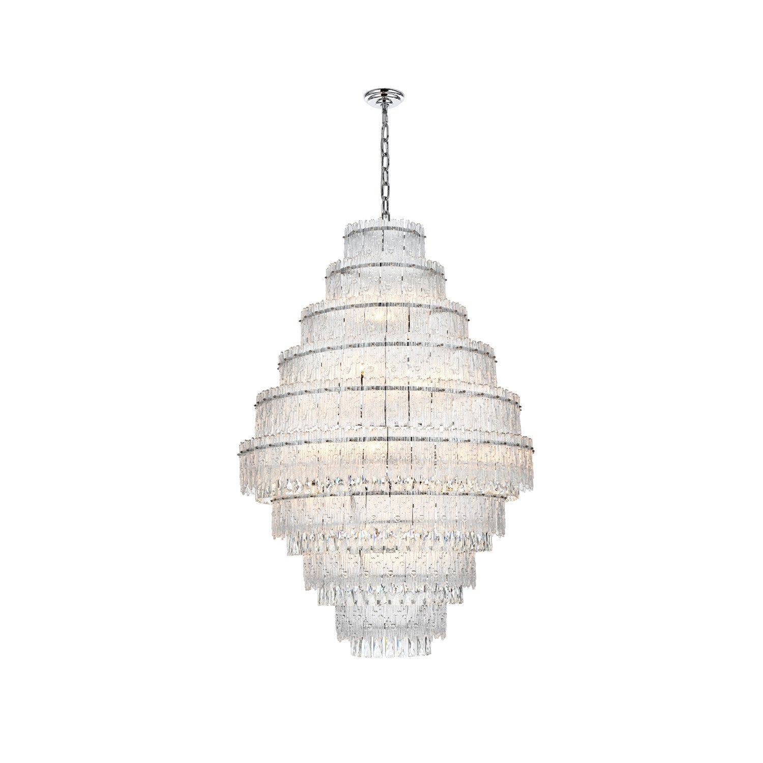 36 Inch Chandelier In Chrome by Elegant Lighting