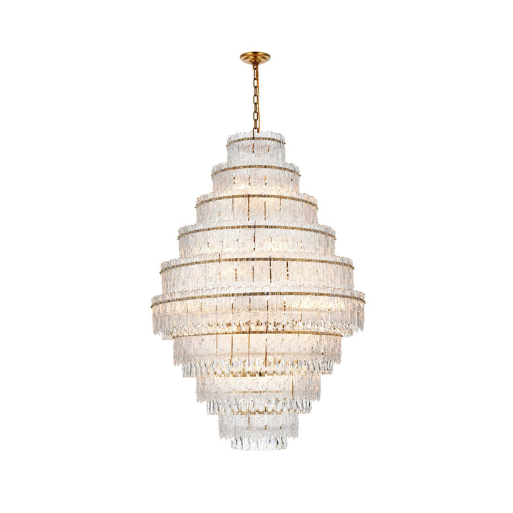 36 Inch Chandelier In Satin Gold by Elegant Lighting
