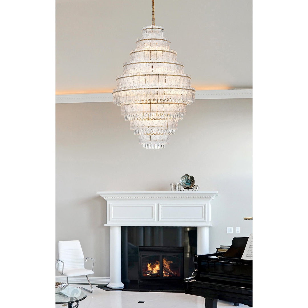 36 Inch Chandelier In Satin Gold