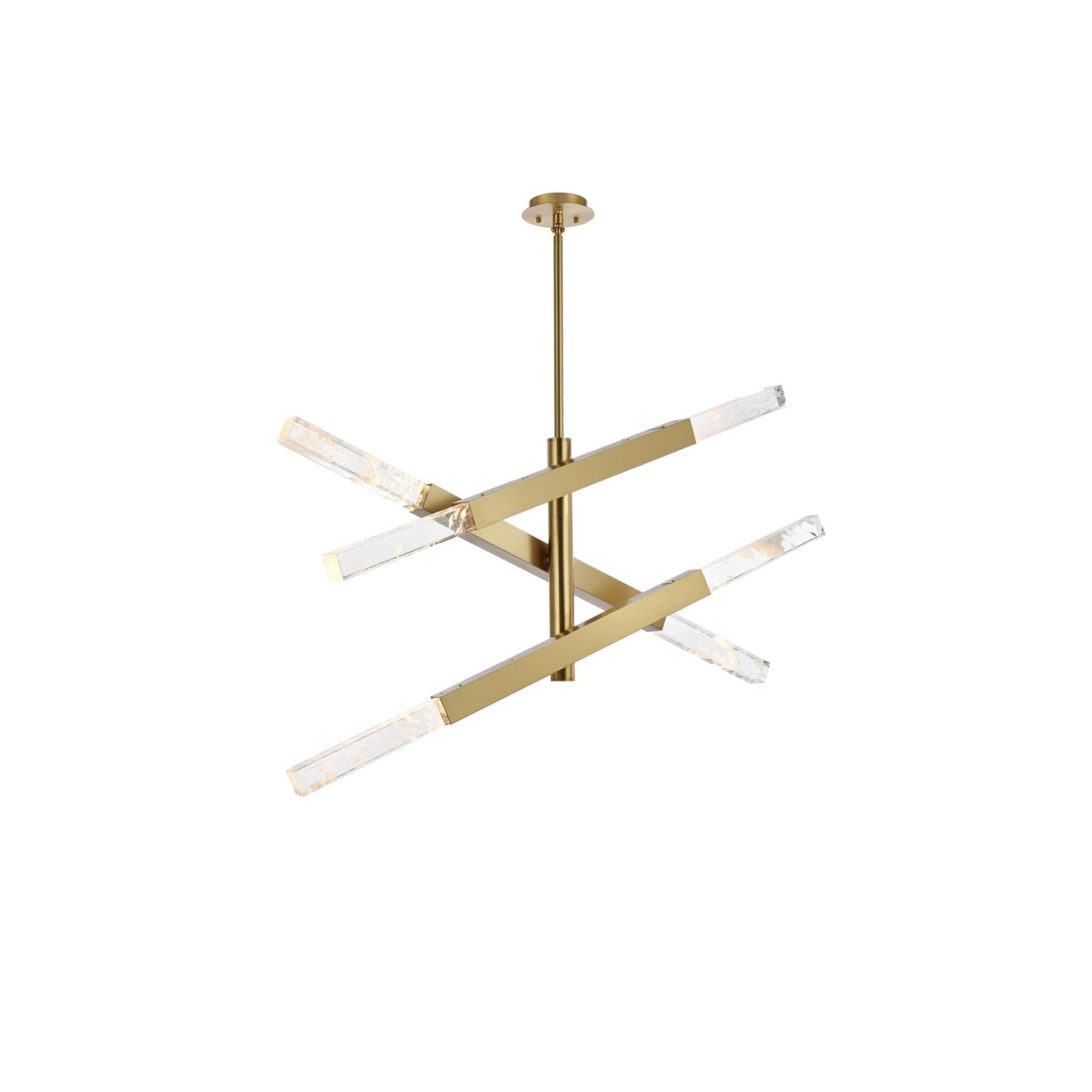 3-Bar Pendant In Satin Gold by Elegant Lighting
