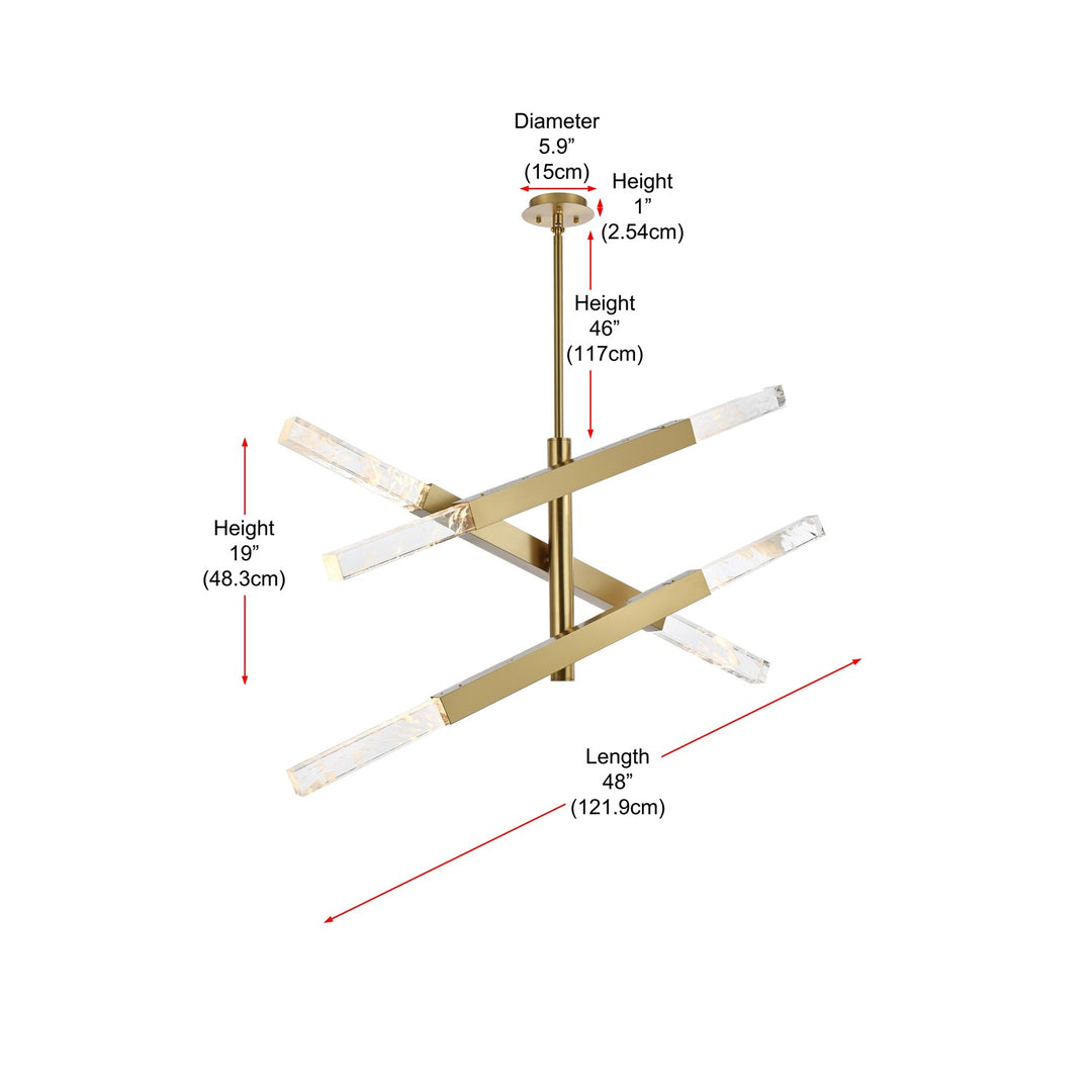 3-Bar Pendant In Satin Gold