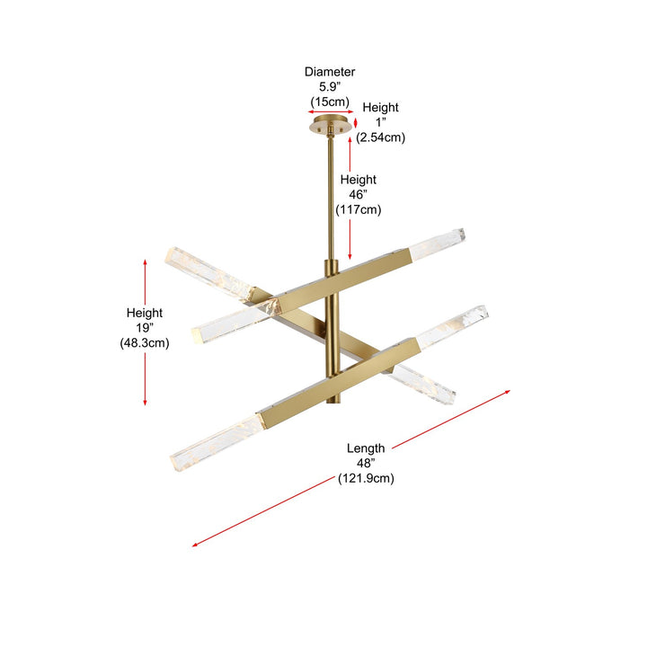 3-Bar Pendant In Satin Gold