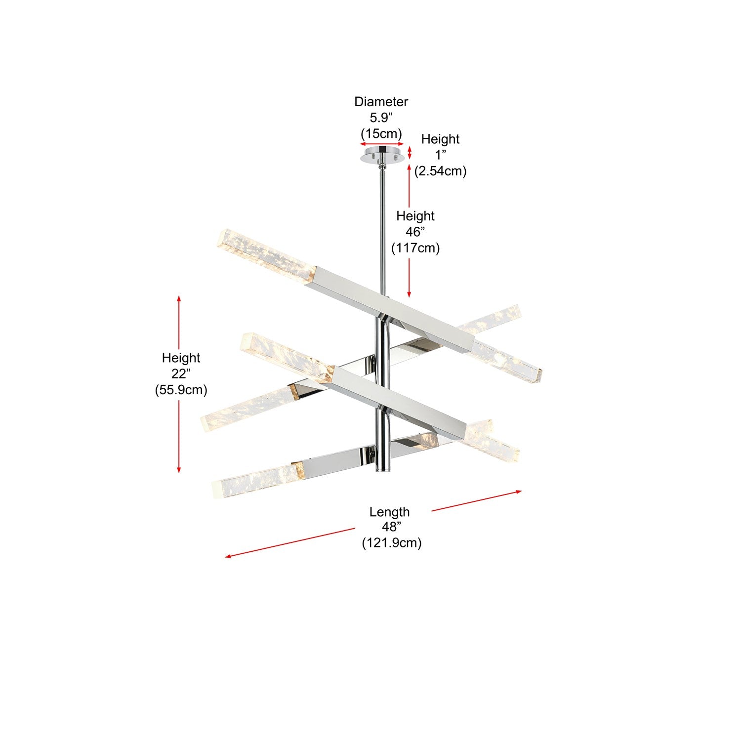 4-Bar Pendant In Chrome