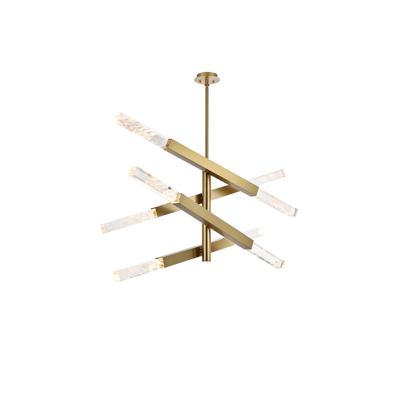 4-Bar Pendant In Satin Gold by Elegant Lighting