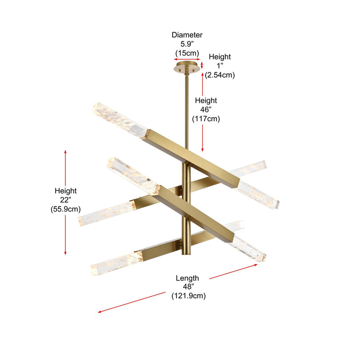 4-Bar Pendant In Satin Gold