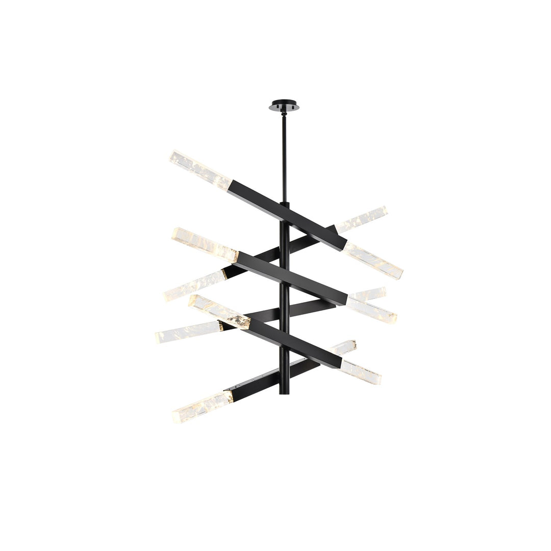 6-Bar Pendant In Black by Elegant Lighting