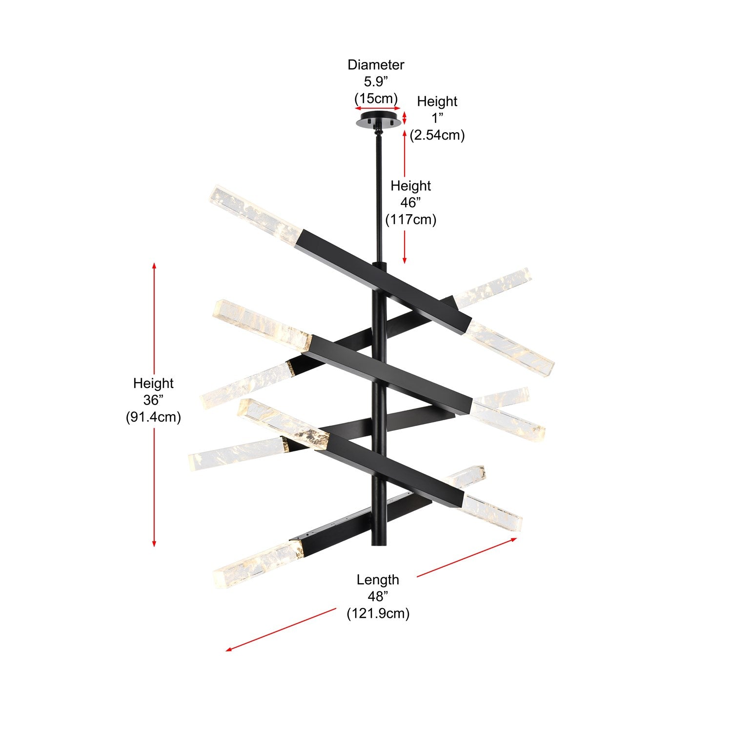 6-Bar Pendant In Black
