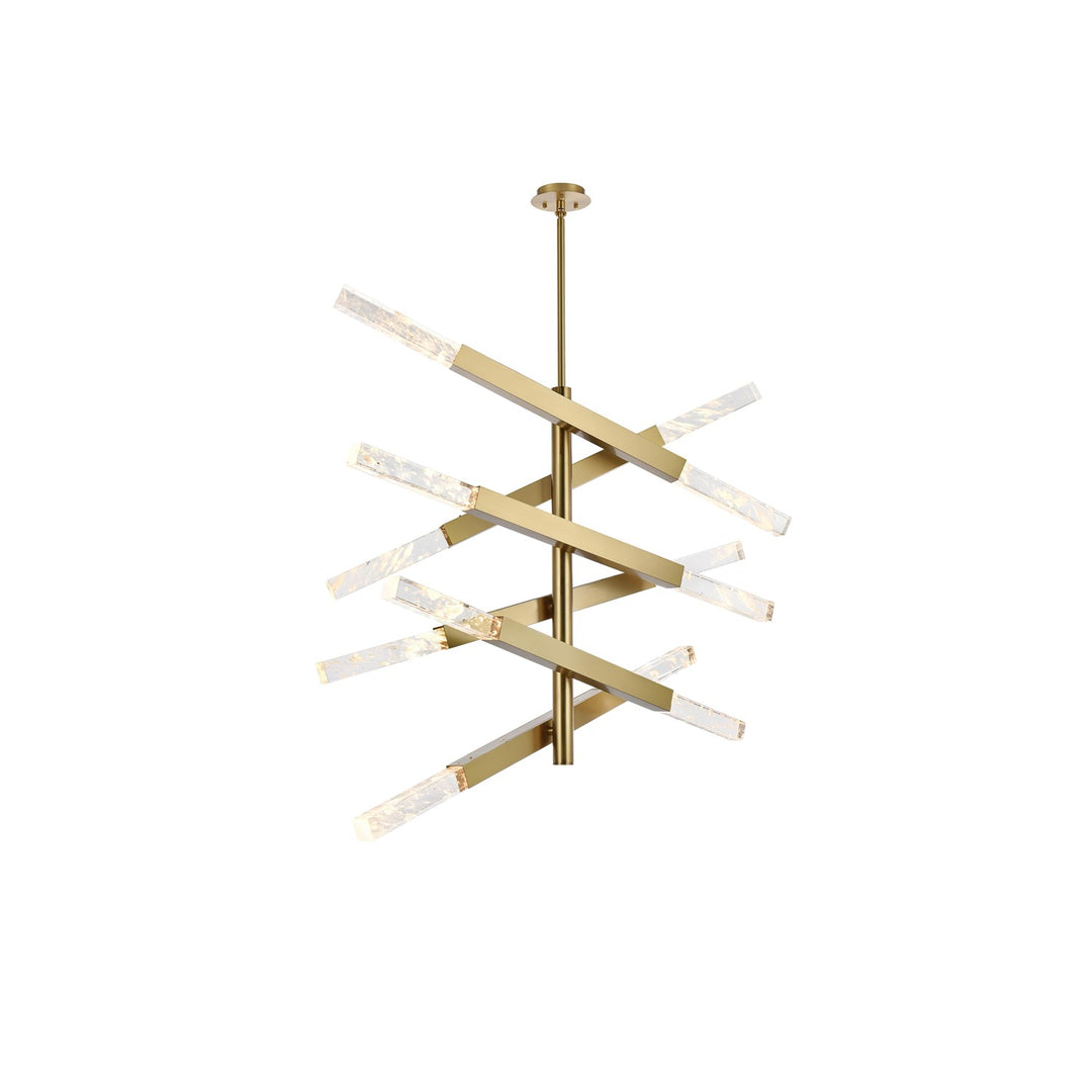 6-Bar Pendant In Satin Gold by Elegant Lighting