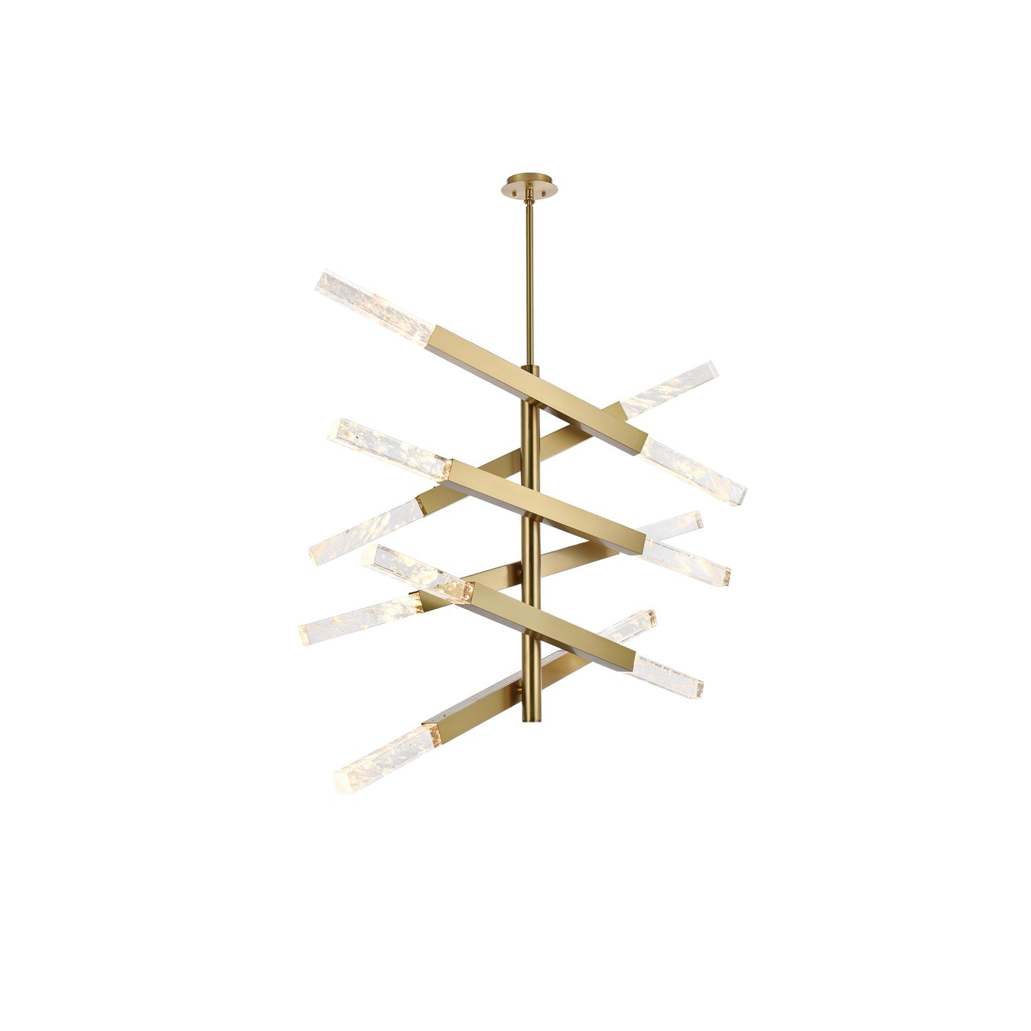 6-Bar Pendant In Satin Gold by Elegant Lighting