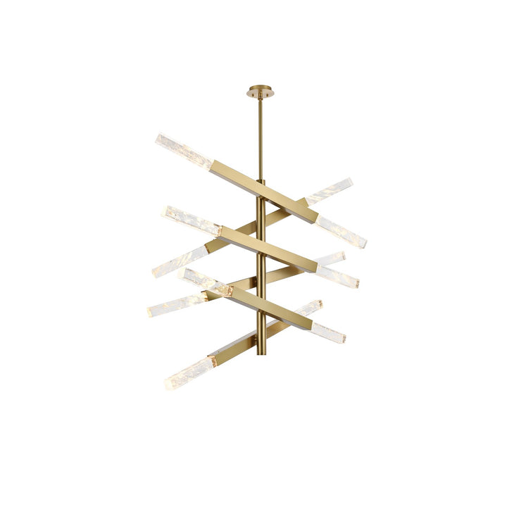 6-Bar Pendant In Satin Gold by Elegant Lighting
