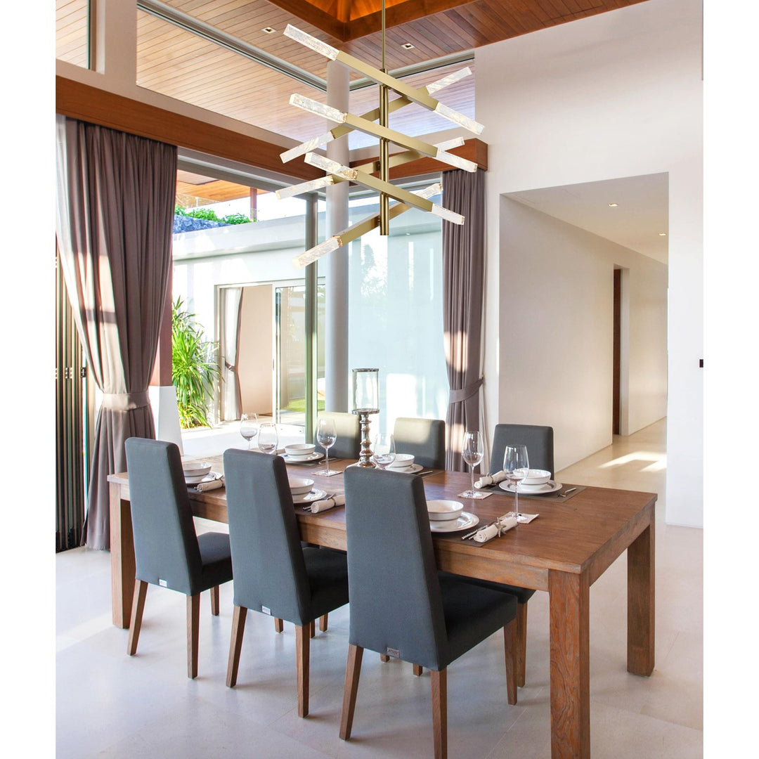 6-Bar Pendant In Satin Gold