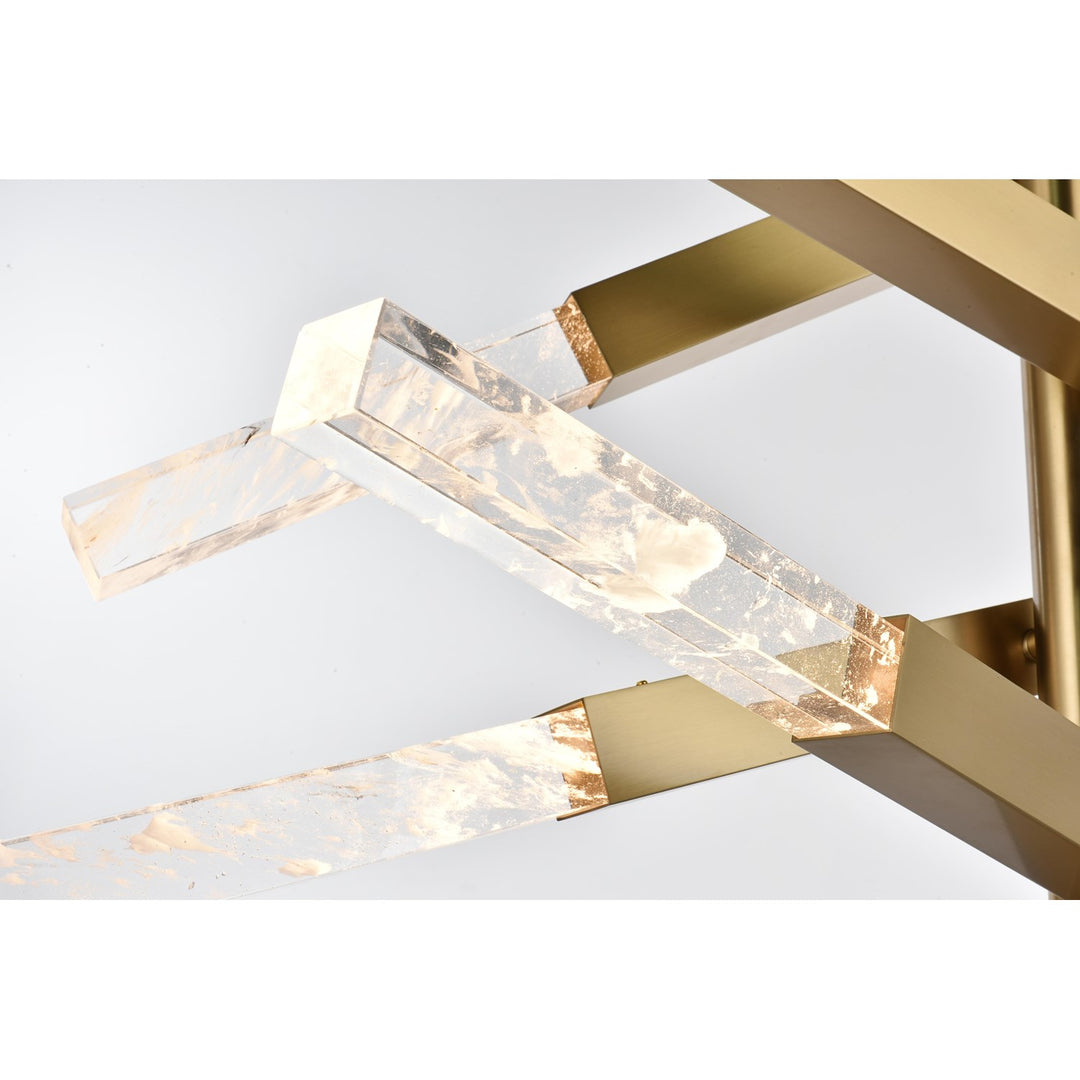 6-Bar Pendant In Satin Gold