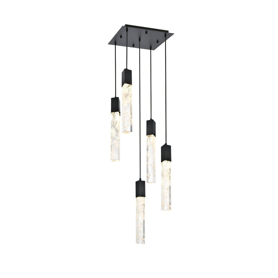 16 Inch Pendant In Black by Elegant Lighting