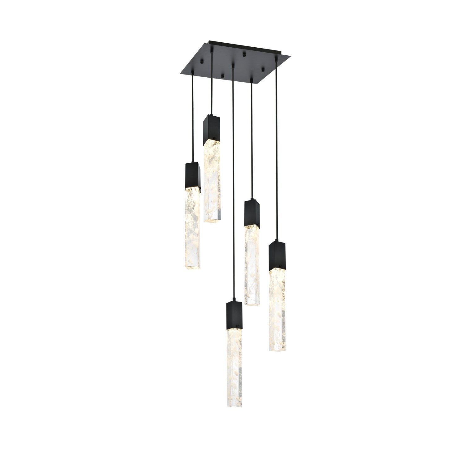16 Inch Pendant In Black by Elegant Lighting