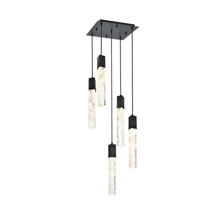 16 Inch Pendant In Black by Elegant Lighting