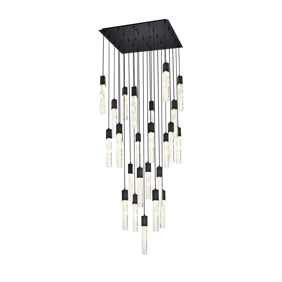 30 Inch Chandelier In Satin Gold by Elegant Lighting