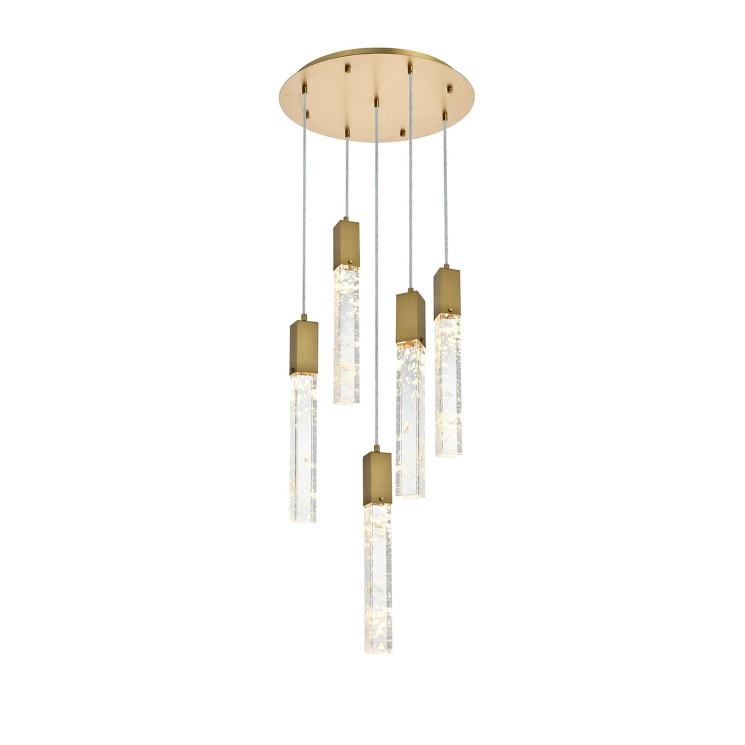 20 Inch Chandelier In Satin Gold by Elegant Lighting