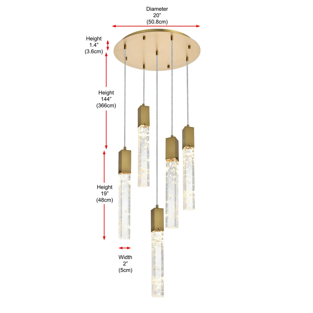 20 Inch Chandelier In Satin Gold