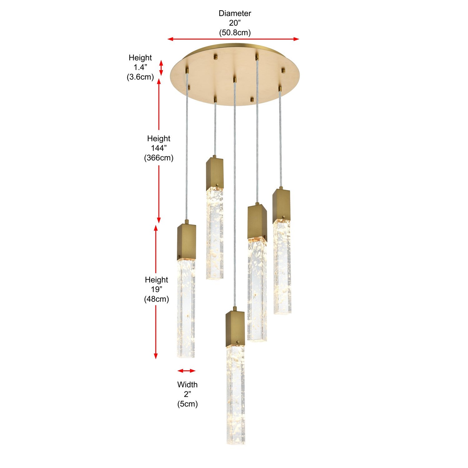 20 Inch Chandelier In Satin Gold
