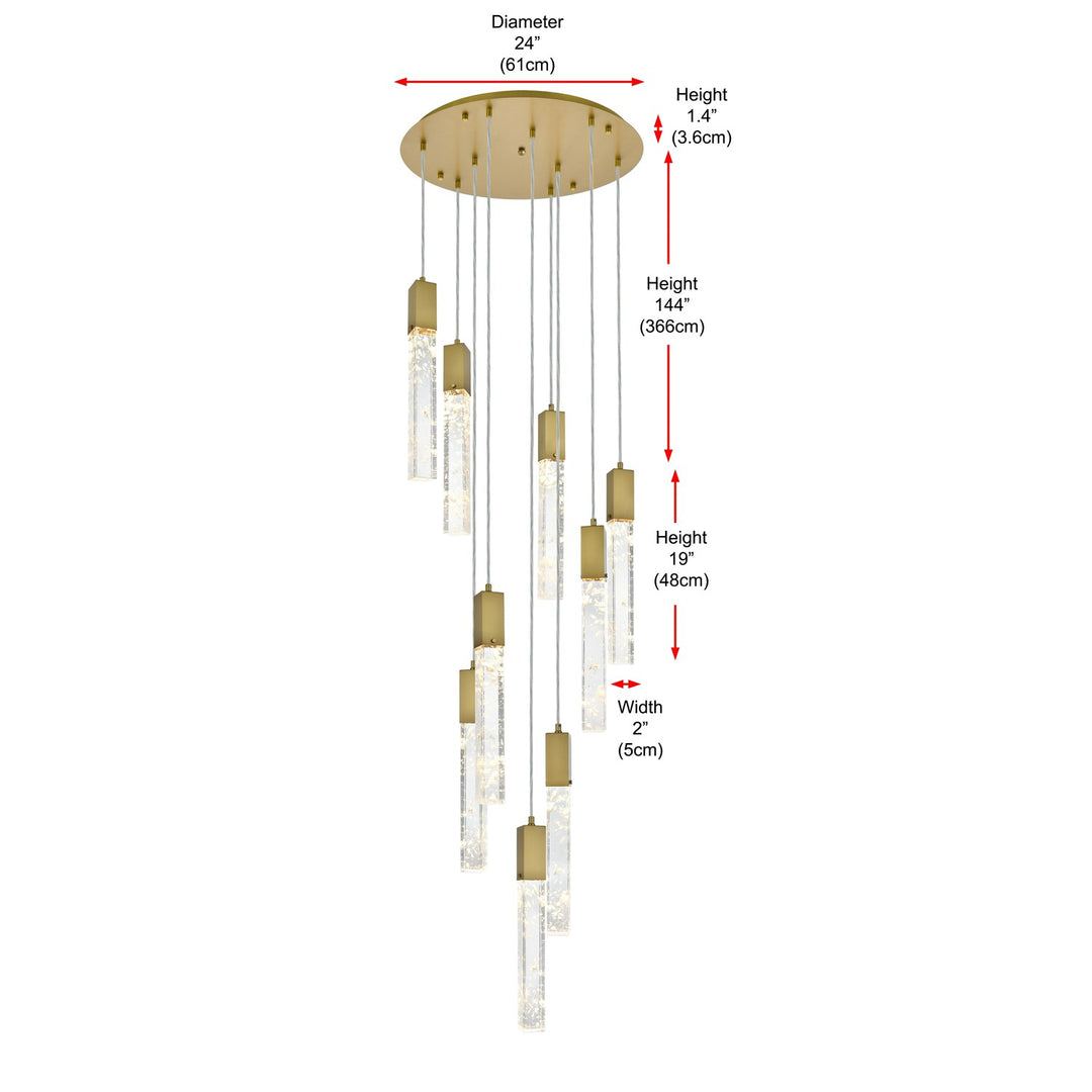 24 Inch Chandelier In Satin Gold