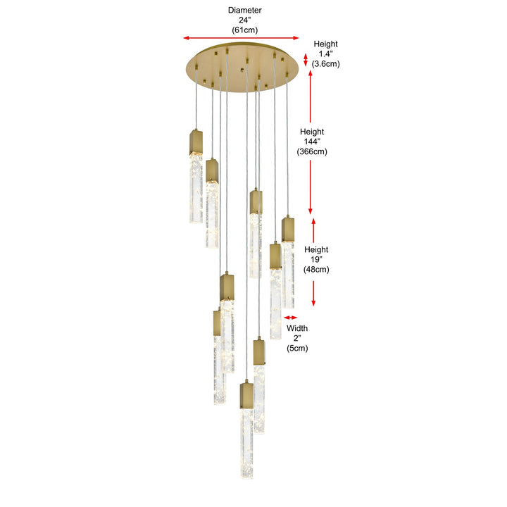 24 Inch Chandelier In Satin Gold