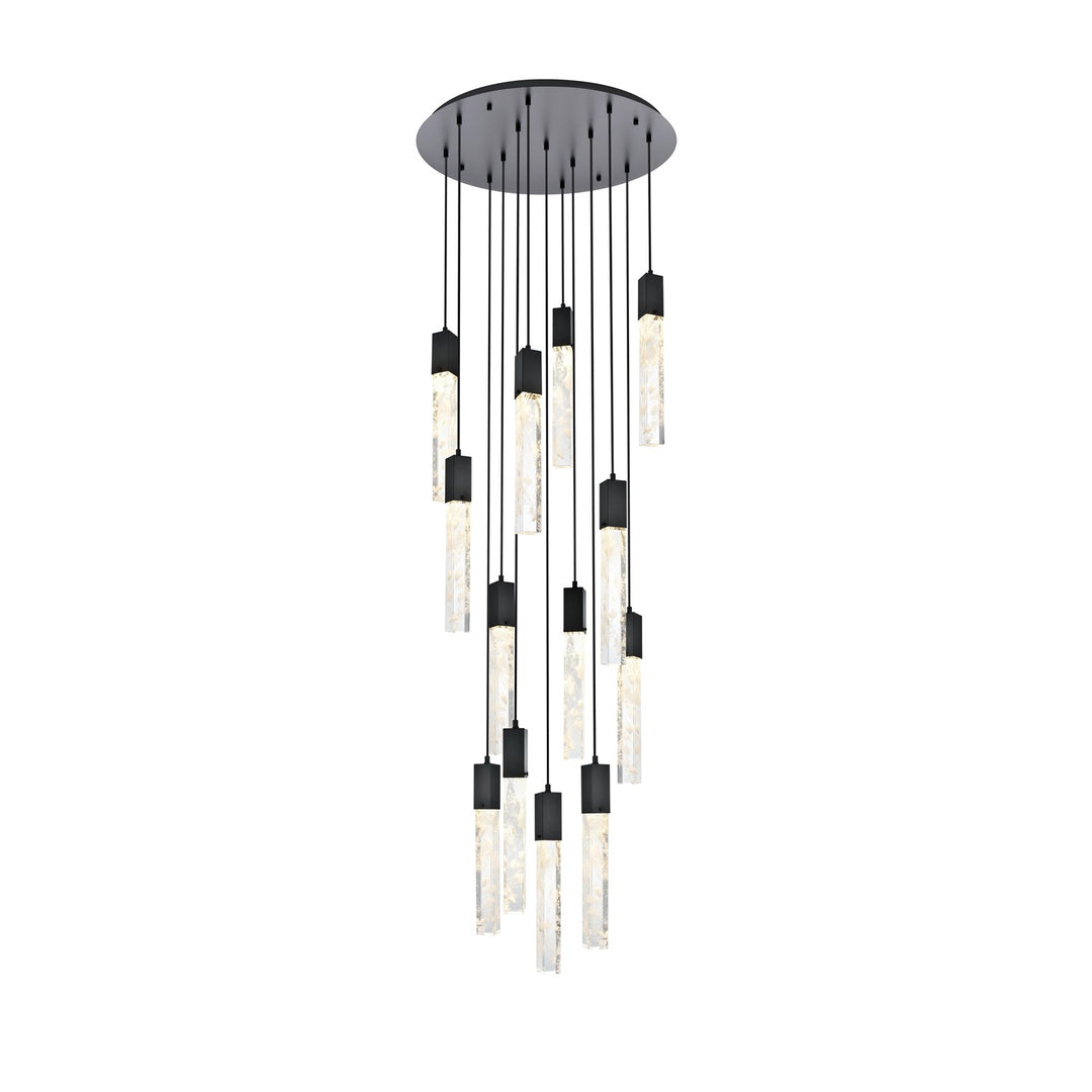 30 Inch Chandelier In Black by Elegant Lighting
