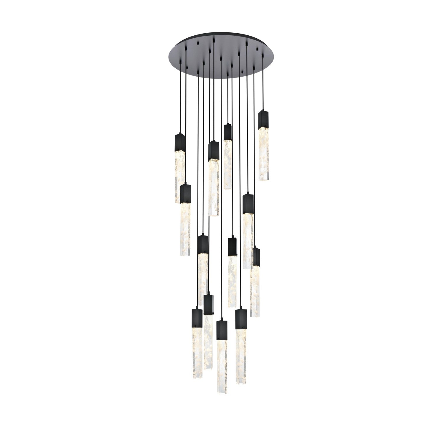 30 Inch Chandelier In Black by Elegant Lighting
