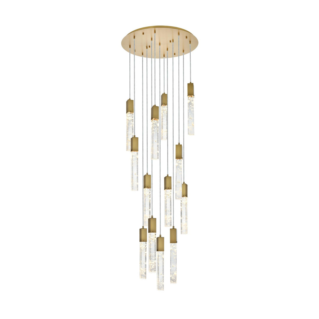 30 Inch Chandelier In Satin Gold by Elegant Lighting