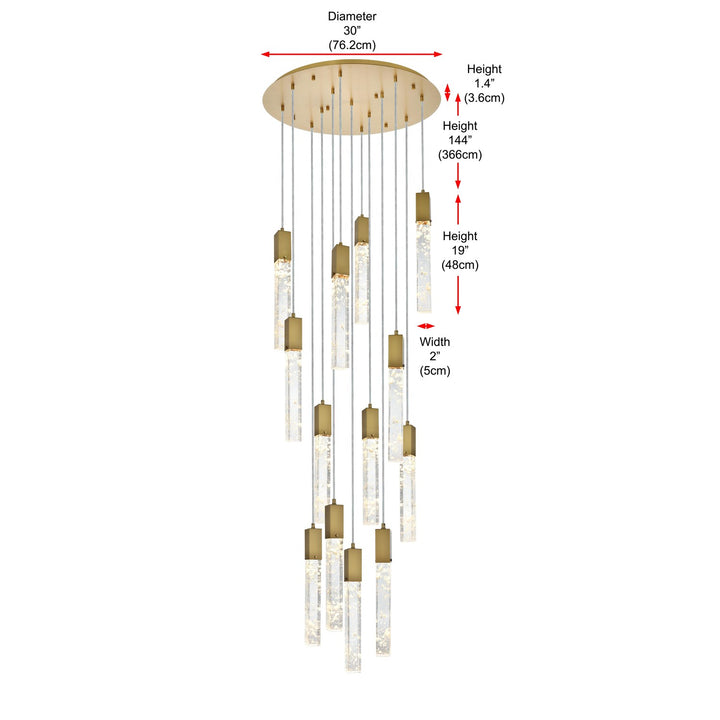 30 Inch Chandelier In Satin Gold