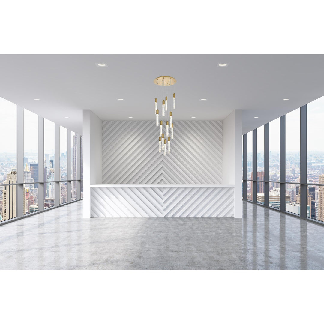 30 Inch Chandelier In Satin Gold