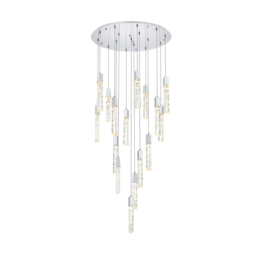 36 Inch Chandelier In Chrome by Elegant Lighting