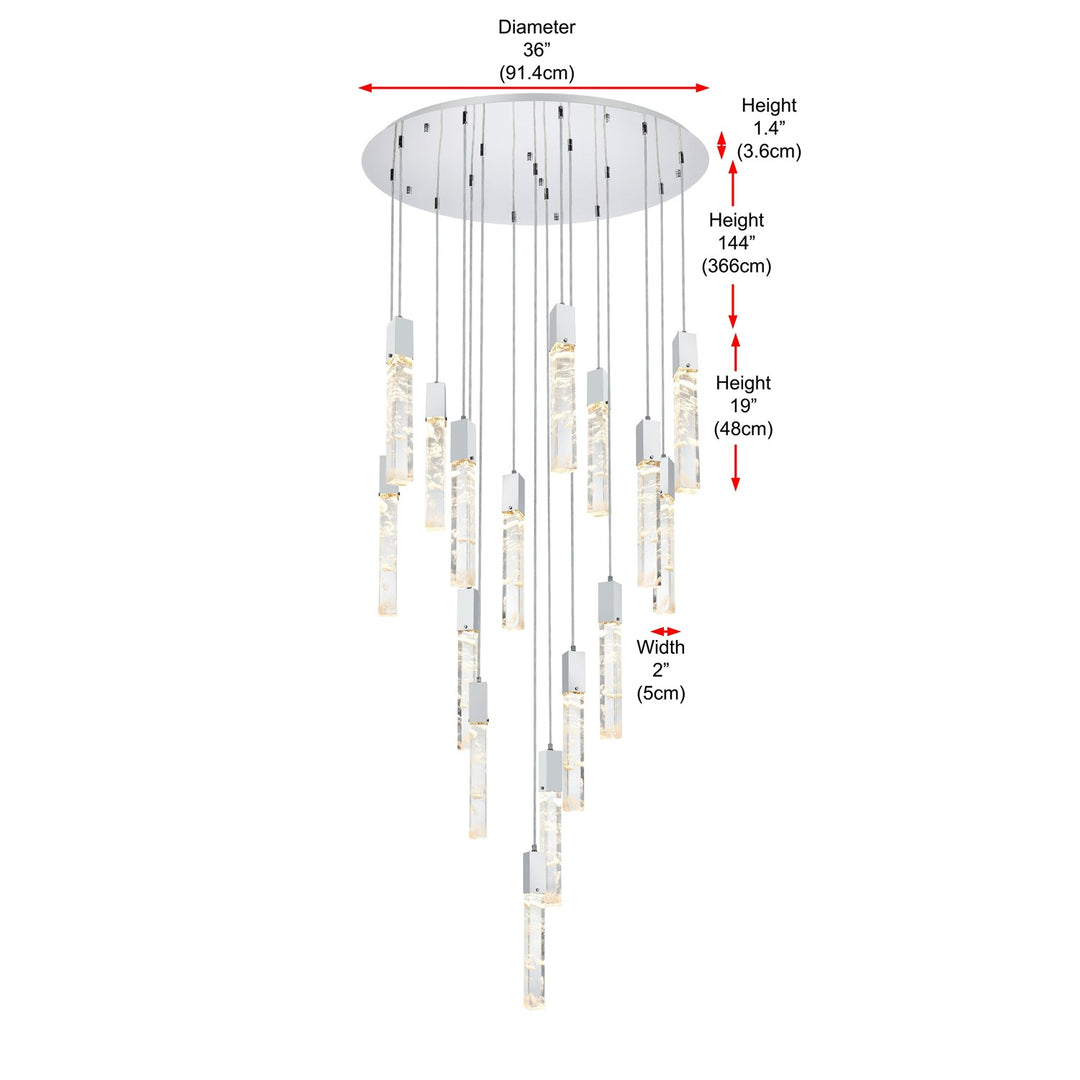 36 Inch Chandelier In Chrome
