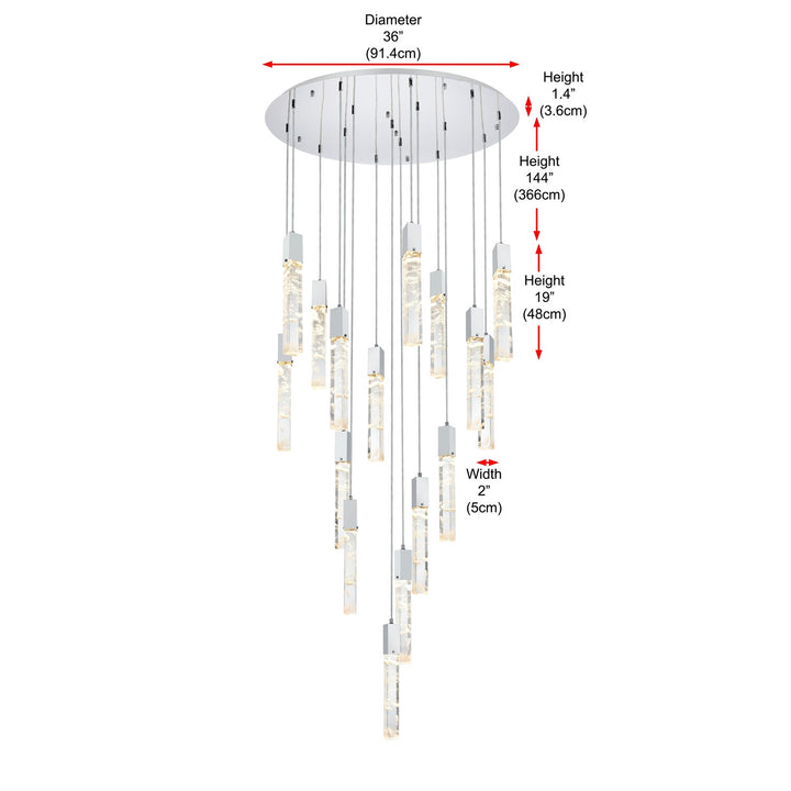 36 Inch Chandelier In Chrome