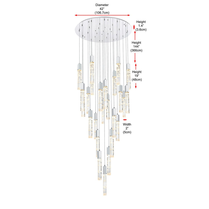 42 Inch Chandelier In Chrome