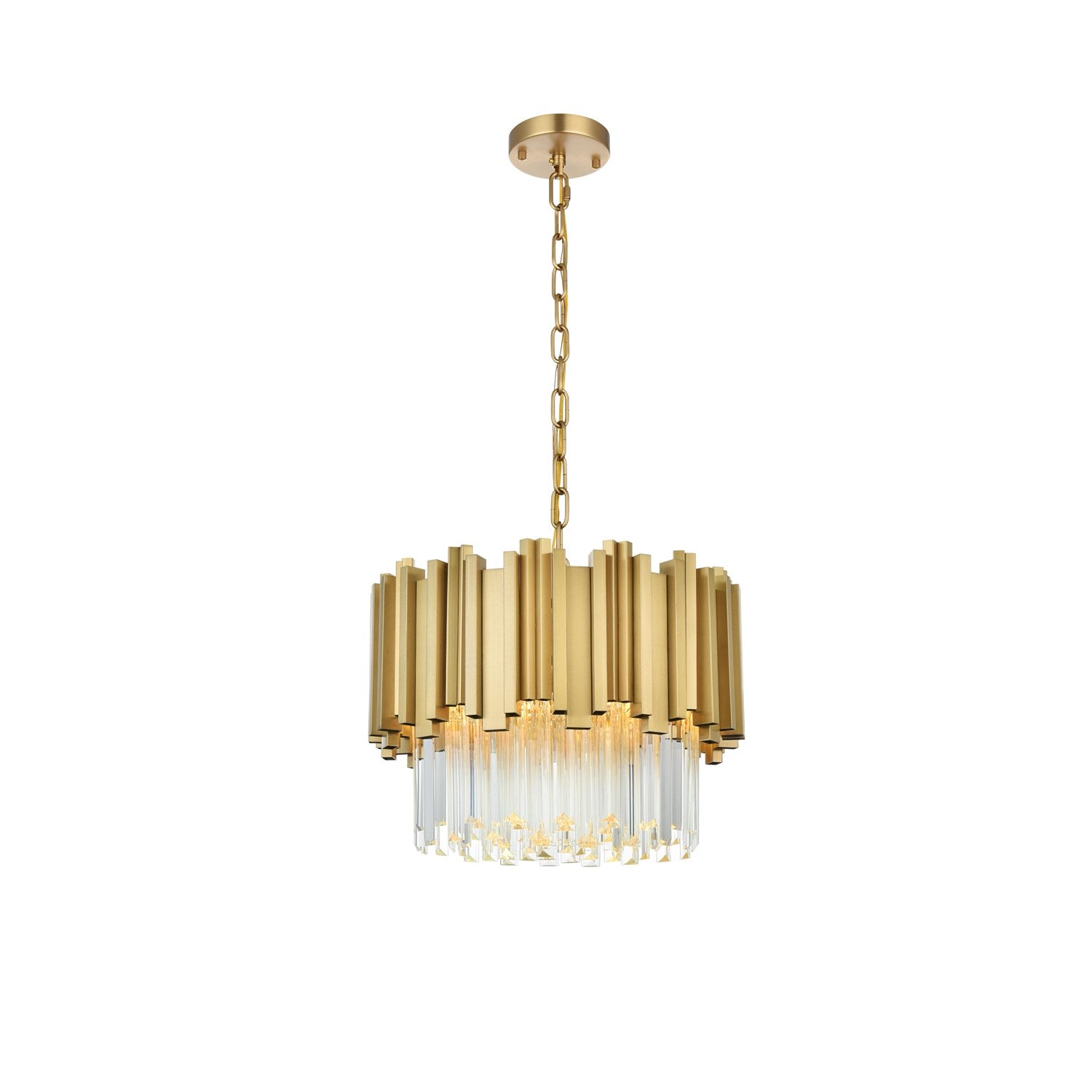 16 Inch Chandelier In Satin Gold by Elegant Lighting