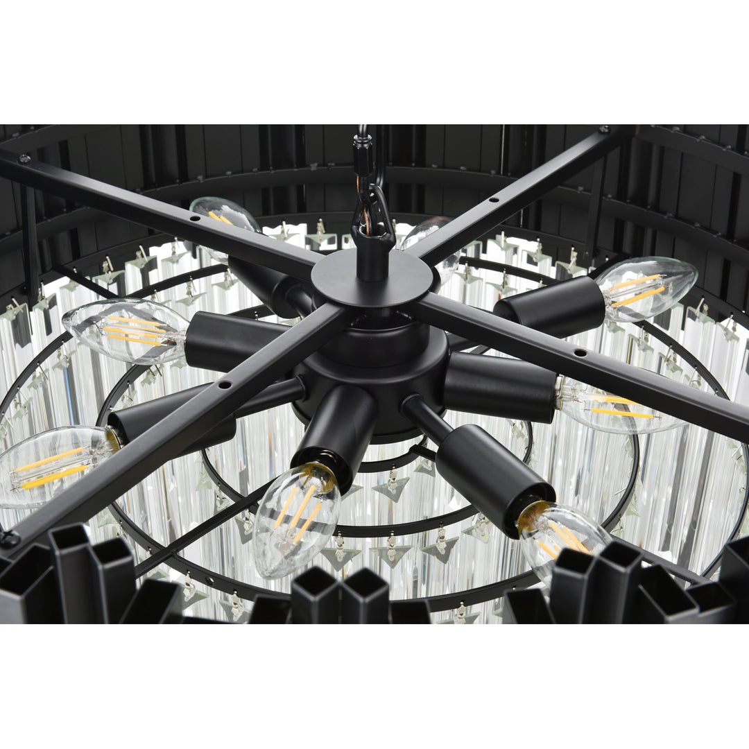 24 Inch Chandelier In Black