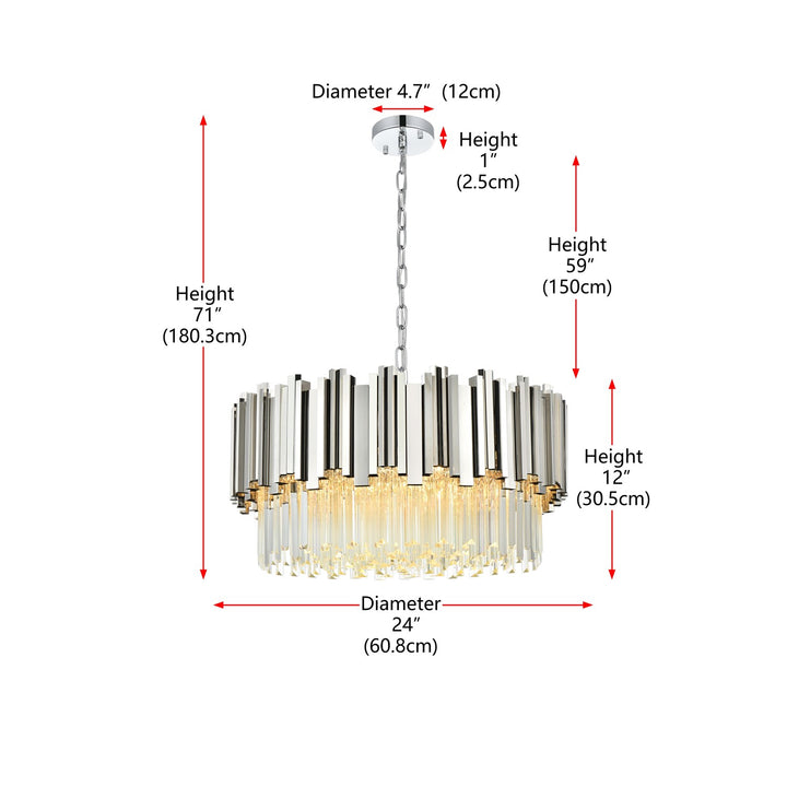 24 Inch Chandelier In Chrome