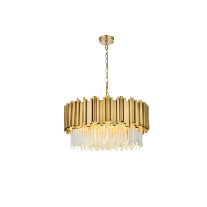 24 Inch Chandelier In Satin Gold by Elegant Lighting