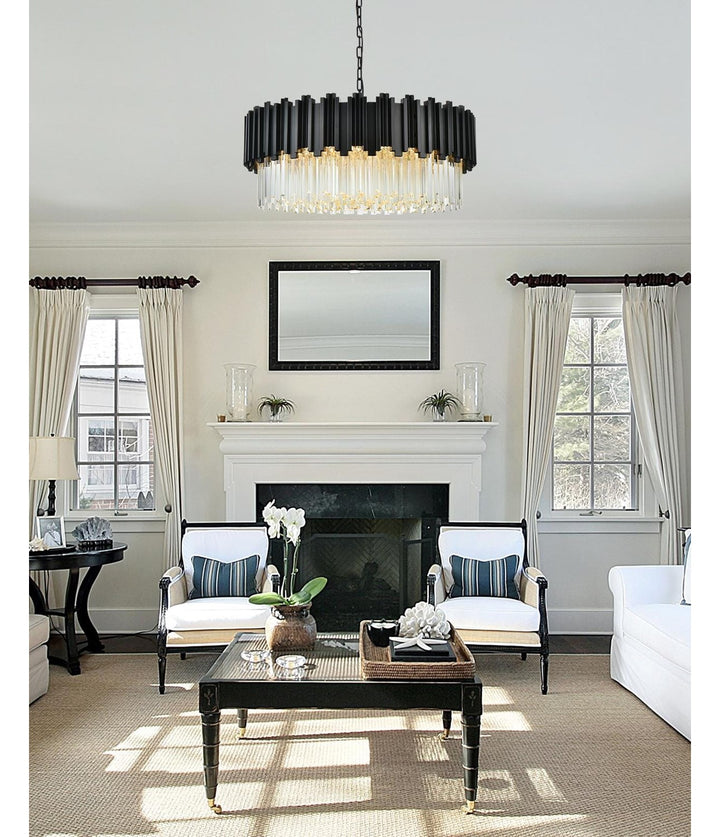 32 Inch Chandelier In Black