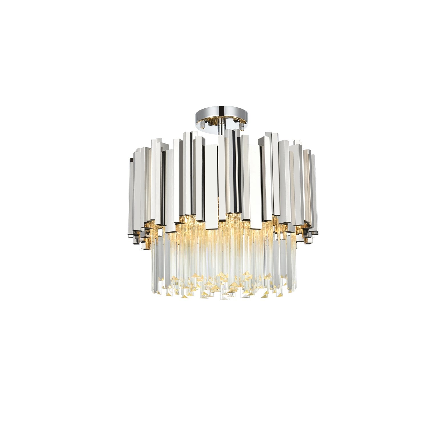 16 Inch Flush Mount In Chrome by Elegant Lighting