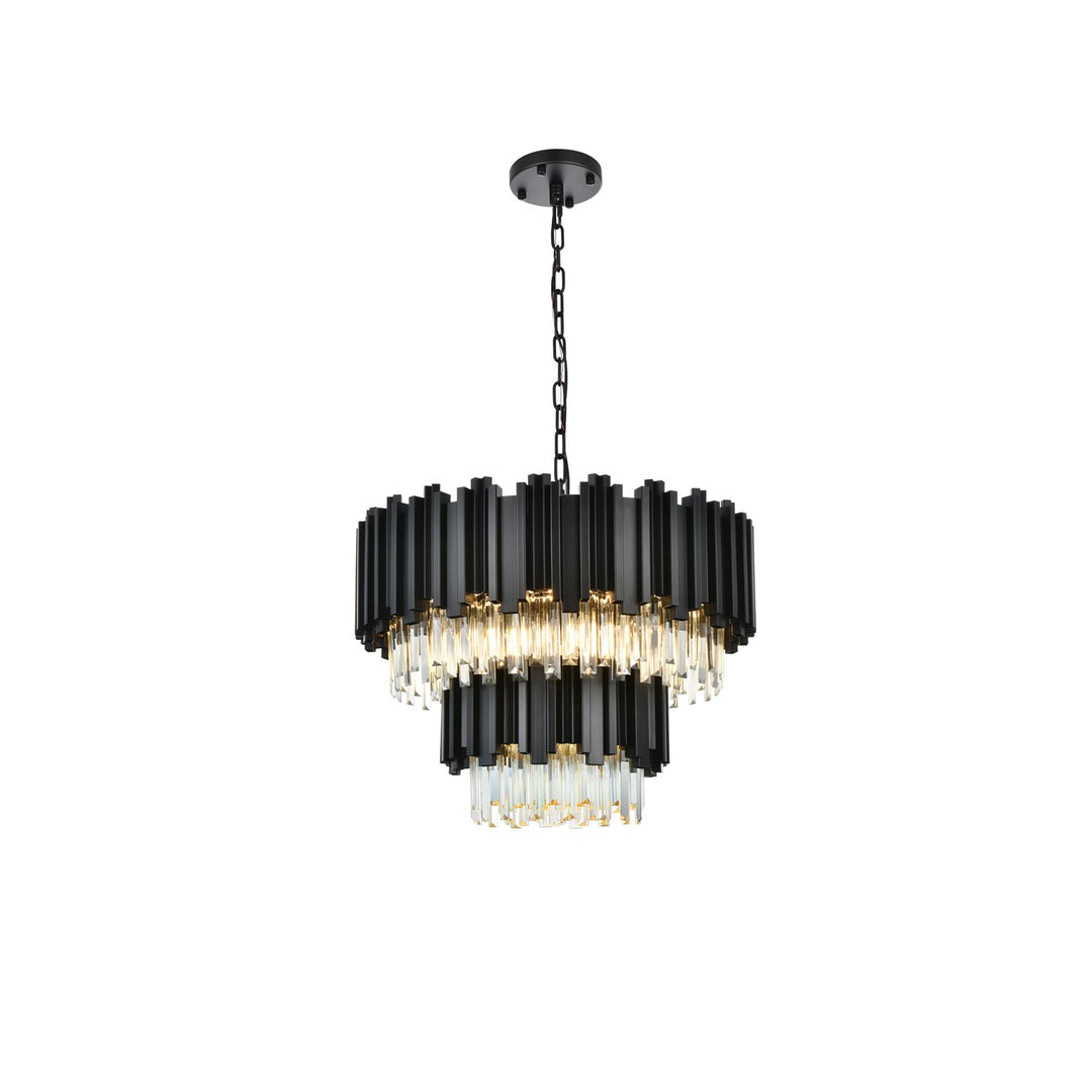 24 Inch Chandelier In Black by Elegant Lighting