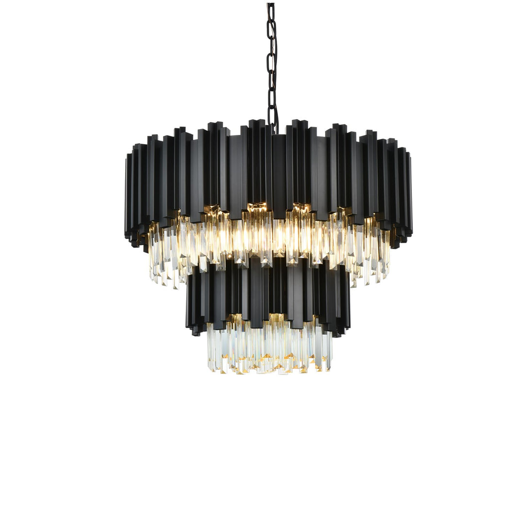 24 Inch Chandelier In Black
