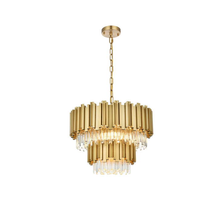 24 Inch Chandelier In Satin Gold by Elegant Lighting
