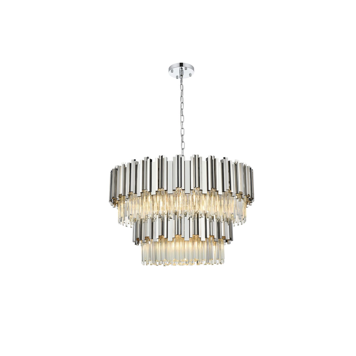 32 Inch Chandelier In Chrome by Elegant Lighting