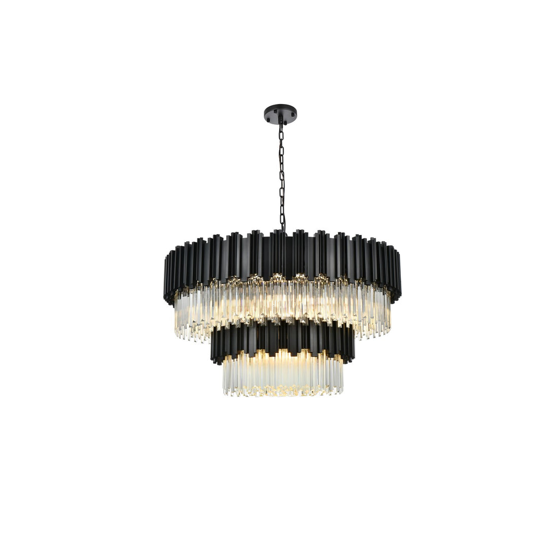 40 Inch Chandelier In Black by Elegant Lighting