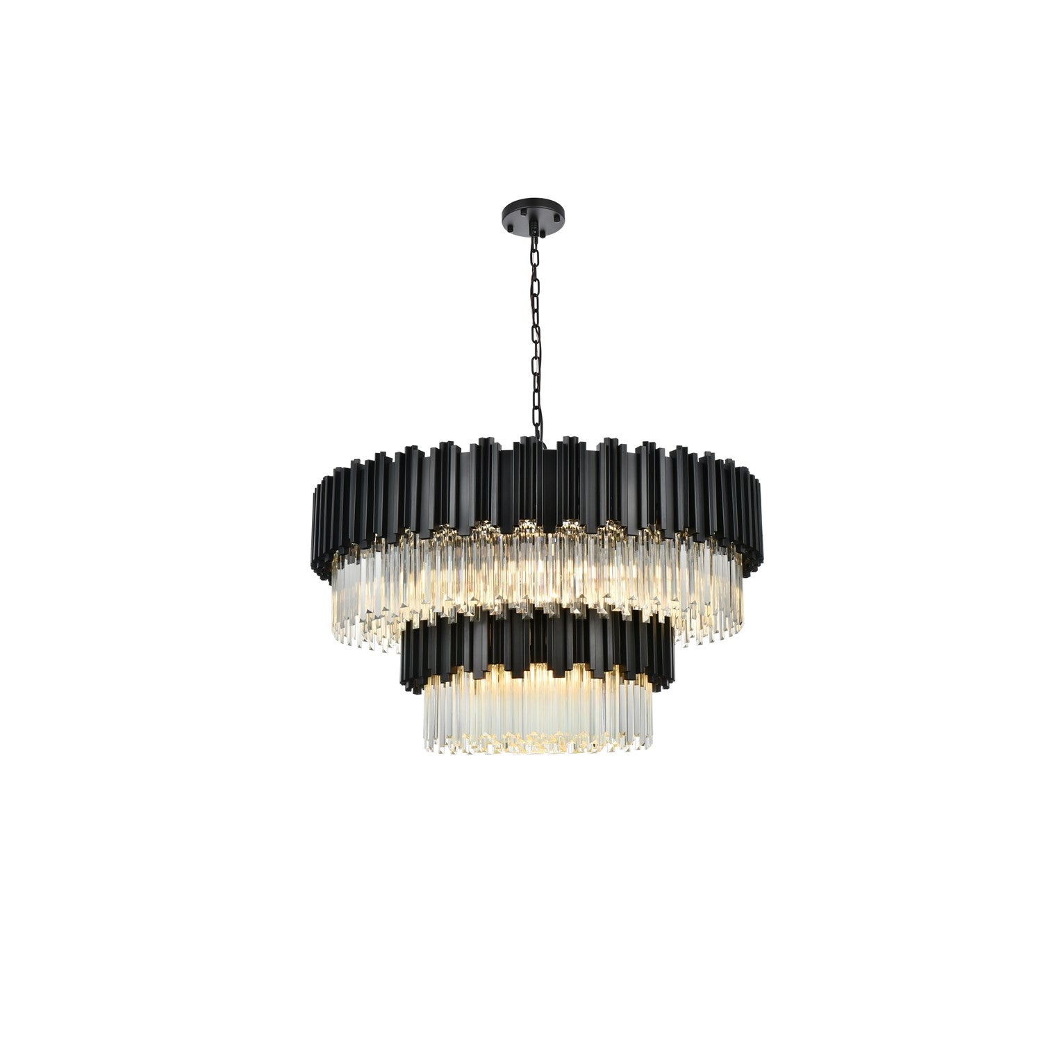 40 Inch Chandelier In Black by Elegant Lighting