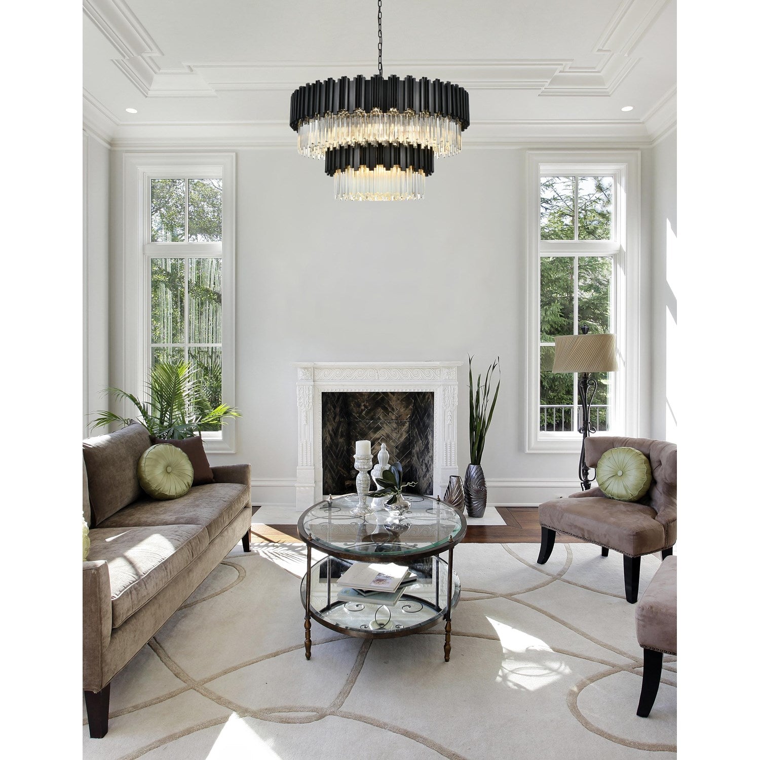 40 Inch Chandelier In Black