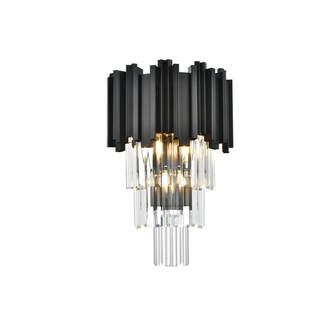 12 Inch Wall Sconce In Black by Elegant Lighting