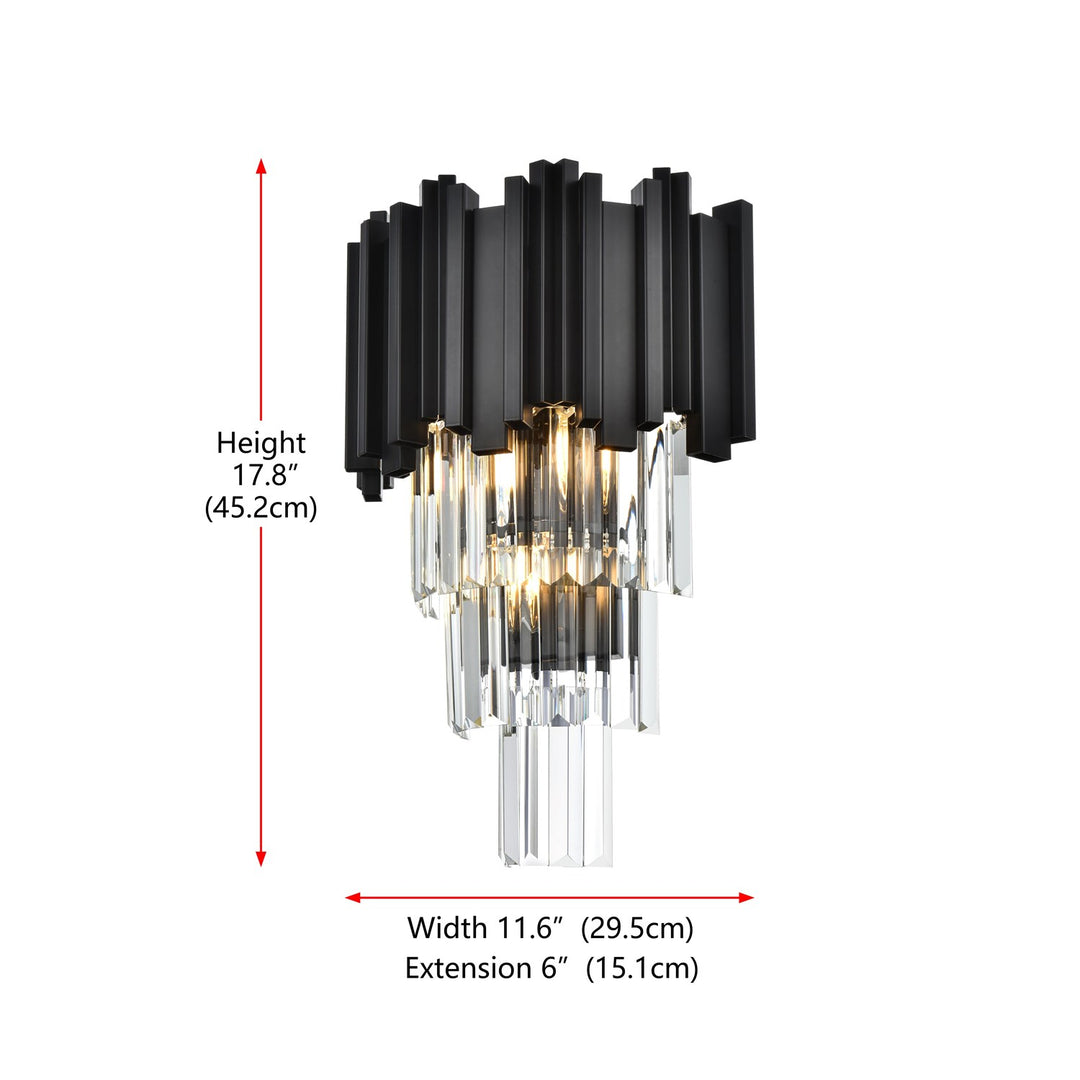 12 Inch Wall Sconce In Black