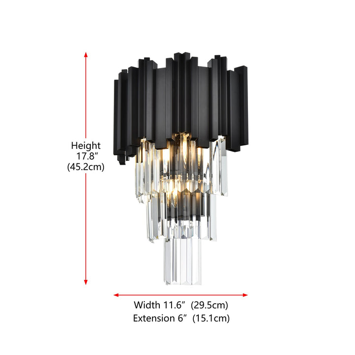 12 Inch Wall Sconce In Black
